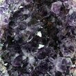 Dark Purple Amethyst Cluster On Wood Base #50170-2